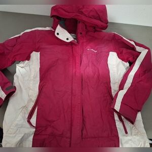Columbia Women's Pink and White Plus Size Jacket, Size 1x